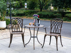 Bistro Set 3 Piece Rustproof Cast Aluminum Furniture Bronze-3