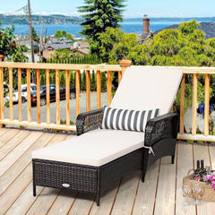 Adjustable Rattan Chaise Lounge Chair for Outdoor Relaxation-1