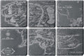 Middle Earth Map Coasters Set of 6 - Fantasy Slate Drink Coasters-0