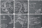 Middle Earth Map Coasters Set of 6 - Fantasy Slate Drink Coasters-0