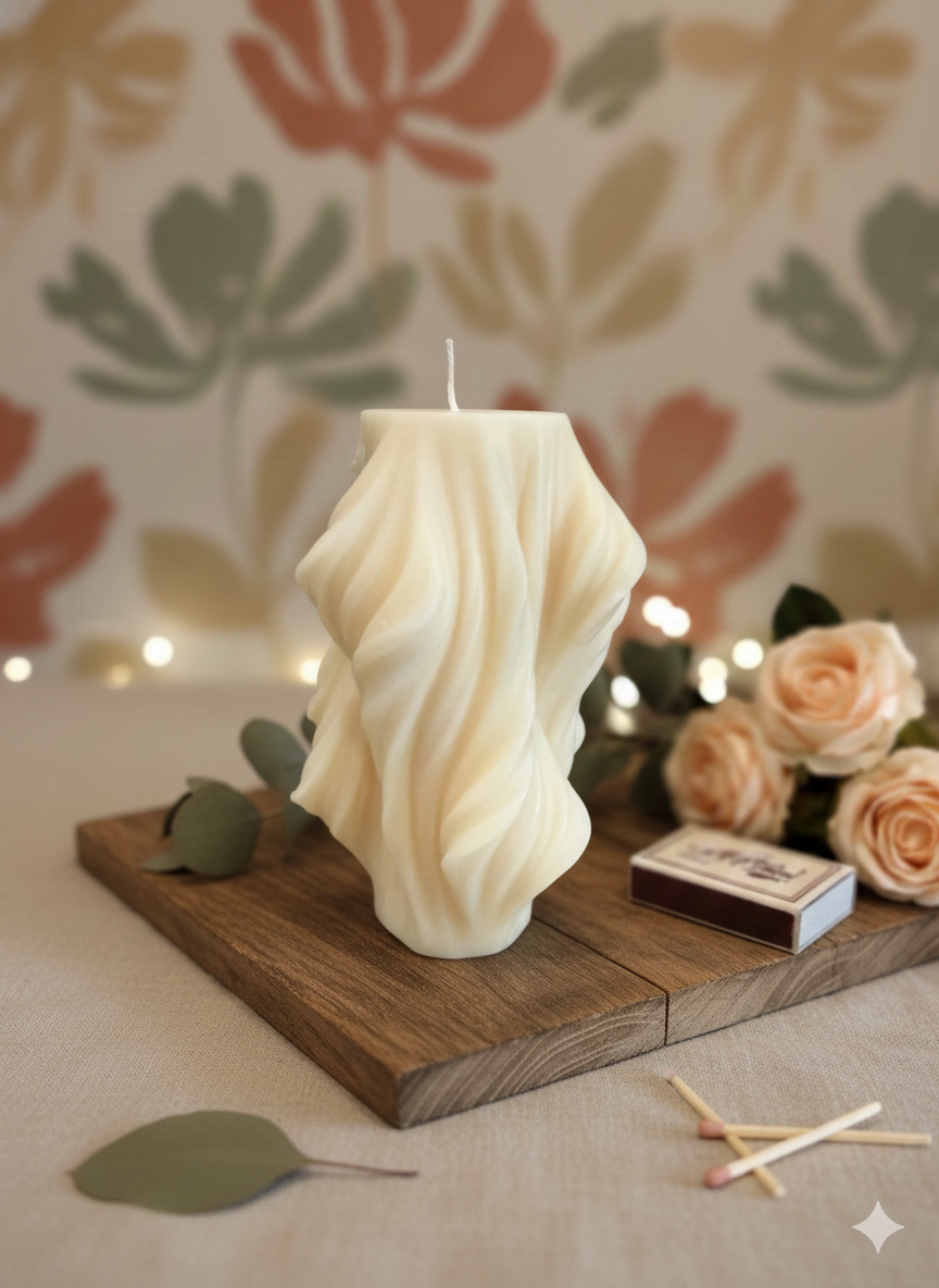 Modern Twist Candle | Contemporary Art Home Accent-2