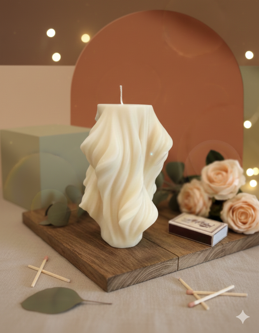 Modern Twist Candle | Contemporary Art Home Accent-1