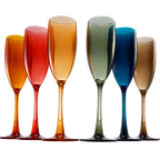 Unbreakable Pastel Color Acrylic Champagne Flutes Glasses | Set of 6