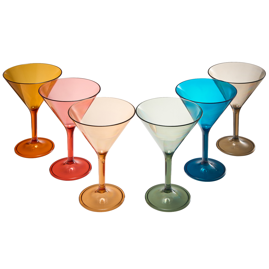 Unbreakable Pastel Color Acrylic Martini Glasses | Set of 6-0