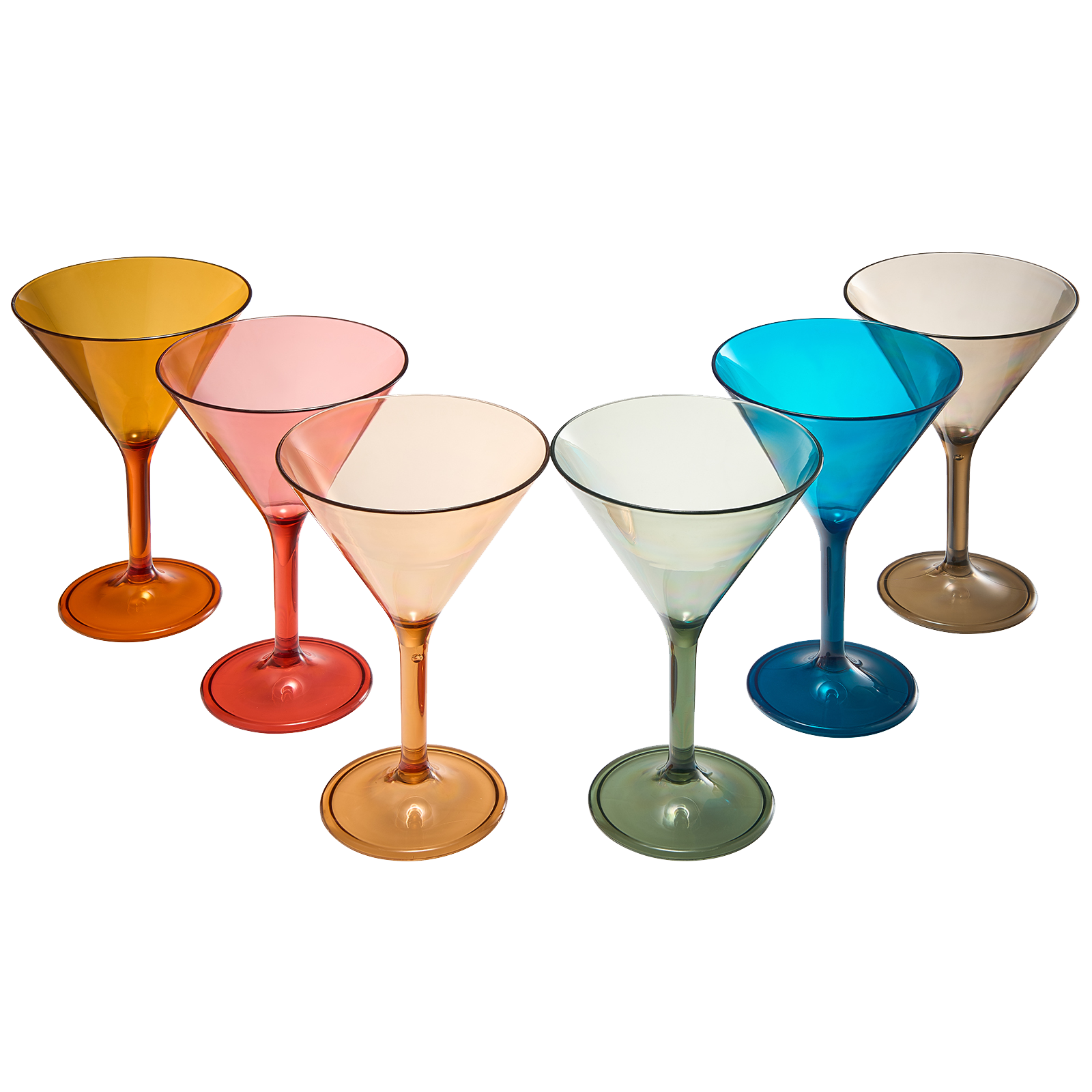 Unbreakable Pastel Color Acrylic Martini Glasses | Set of 6-0