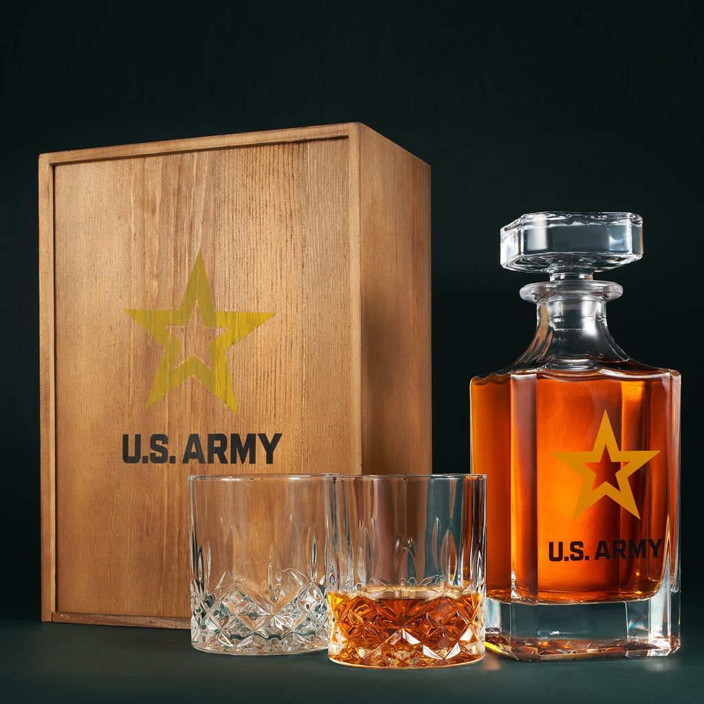 Army Whiskey Decanter Gift Set | 730mL Decanter 2 Whiskey Glass-3