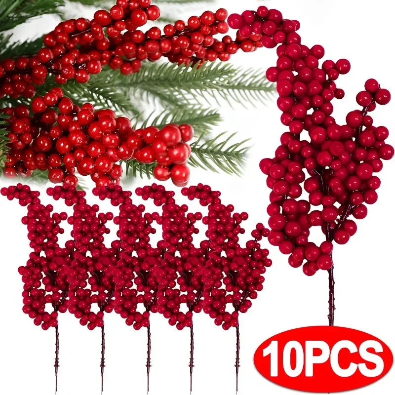 Artificial Red Berry Flowers Bouquet-1