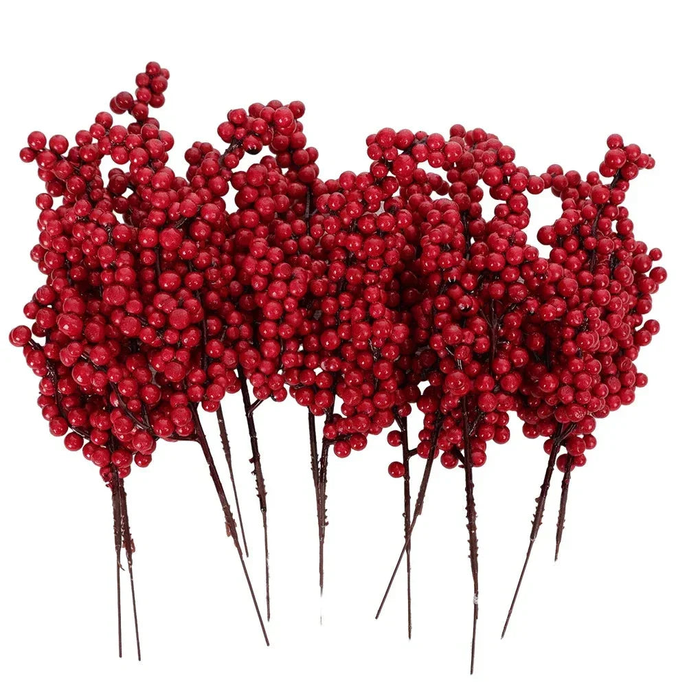 Artificial Red Berry Flowers Bouquet-0