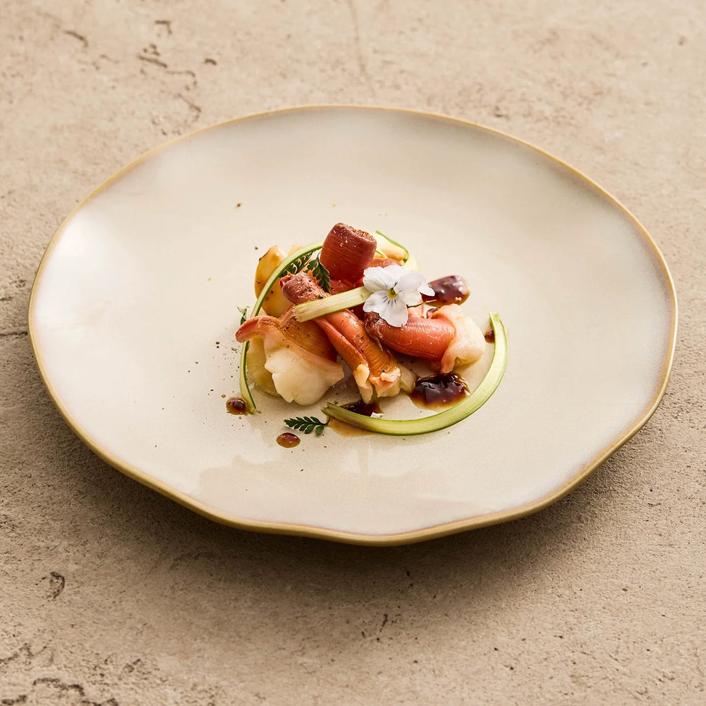 Artisanal Wavy-Edge Kiln-Glazed Shallow Plate – Horizon Series-0