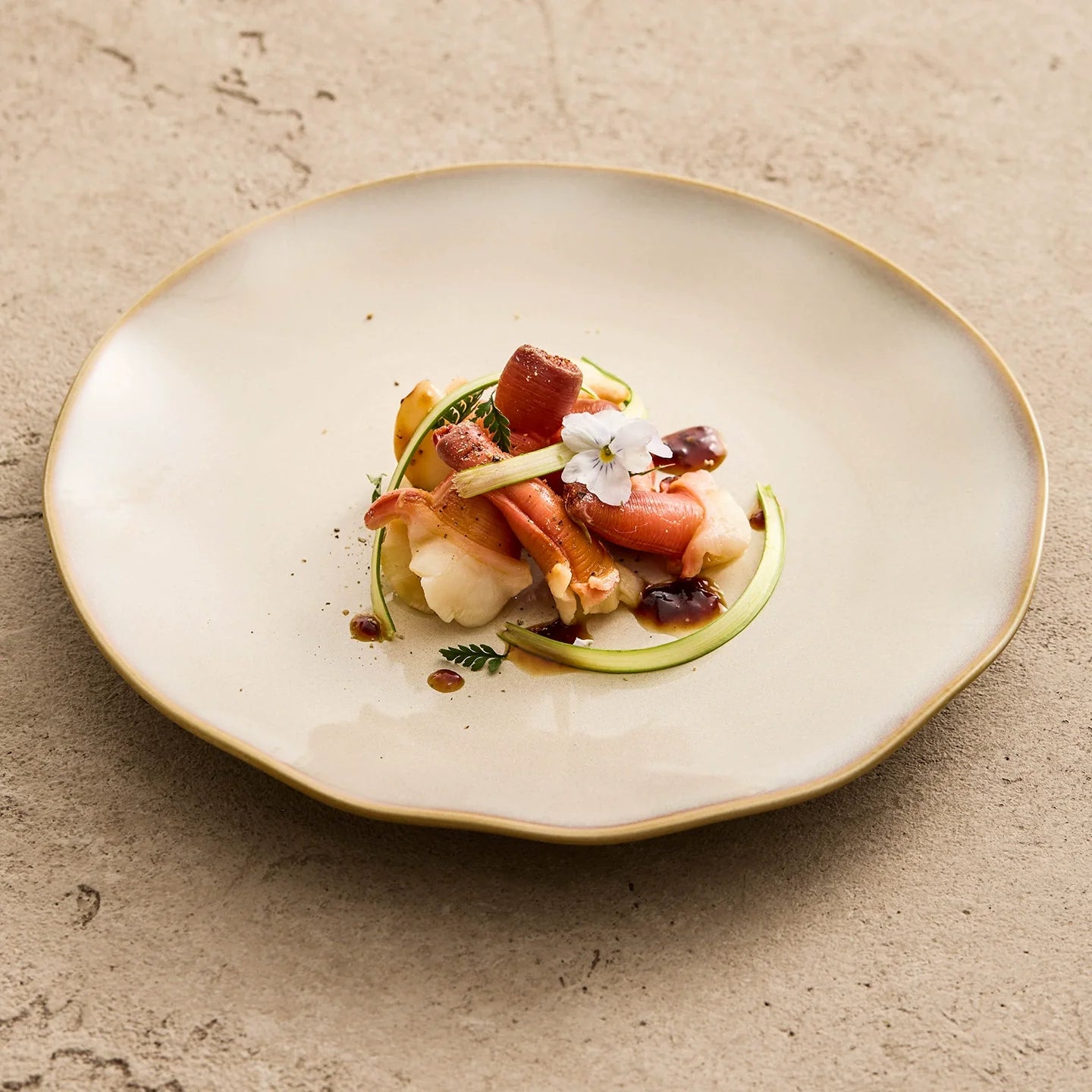 Artisanal Wavy-Edge Kiln-Glazed Shallow Plate – Horizon Series-0