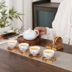 Biodegradable Pine Wood Resin Coasters with Ink Texture – 8cm Eco-Friendly Drink Mats-3