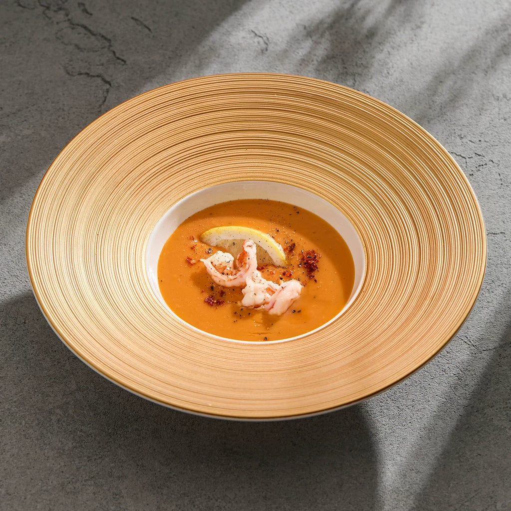Aurelian Radial 10-Inch Fine Ceramic Hat Plate – Sculptural Fine Dining Series-0