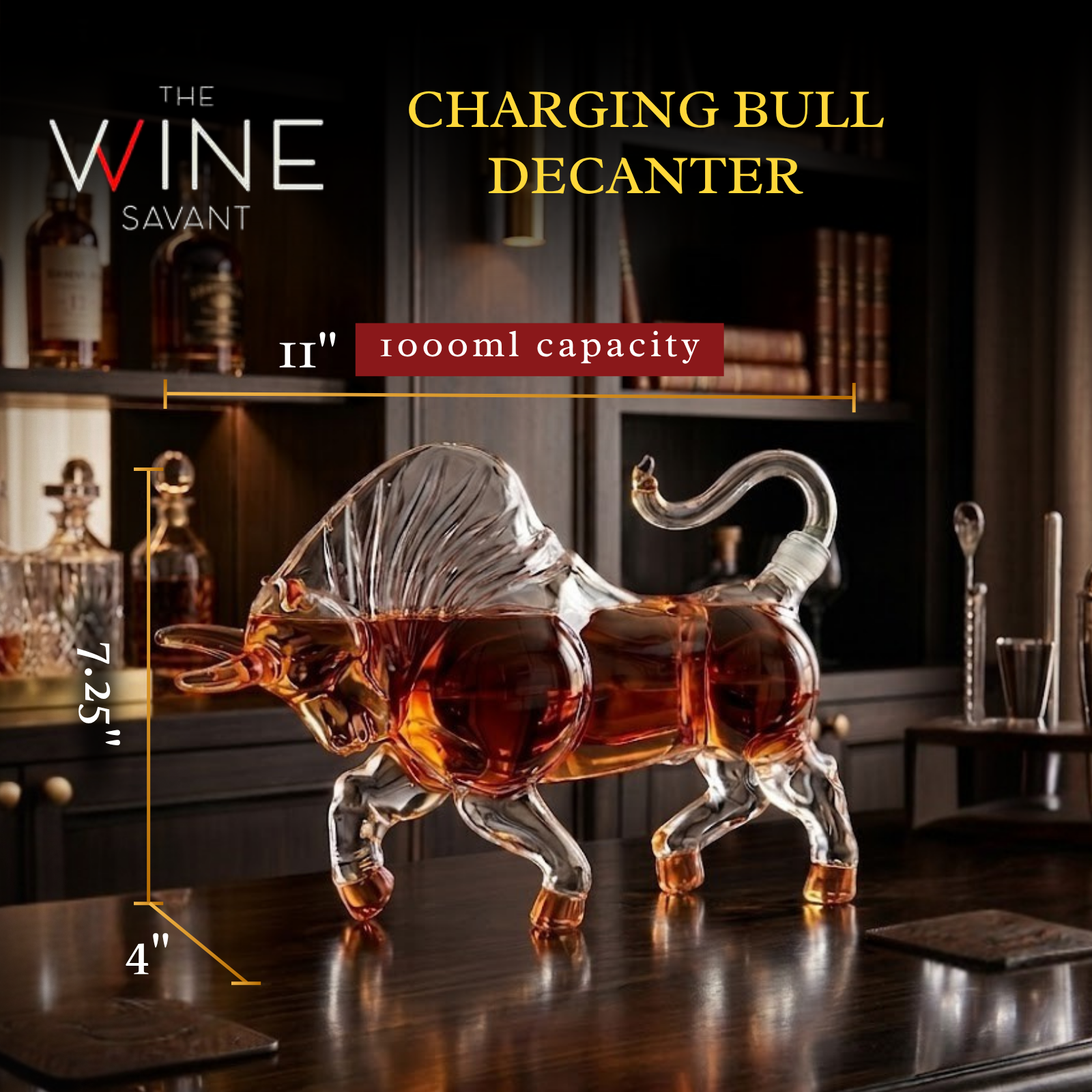 Charging Bull Heads Forward Animal Liquor Decanter-1