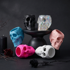Skull Makeup Brush Holder, Pen Holder, Vanity, Desk (Black)-4