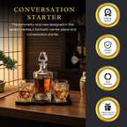 Ember Japanese Crystal Whisky Decanter Set with 4 Tumbler Rocks-4