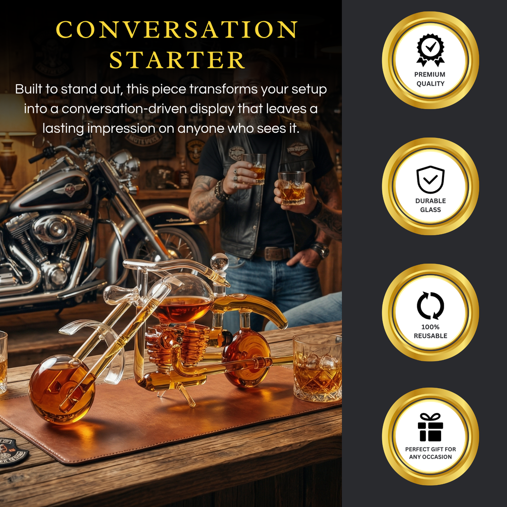 Unique Motorcycle Gift Decanter Wine, 750ml
