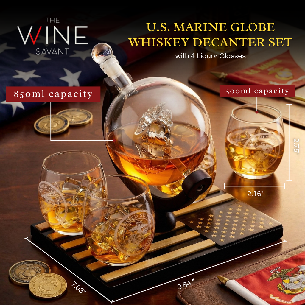 Marine Decanter Set With 4 Whiskey Glasses 1000ml-1