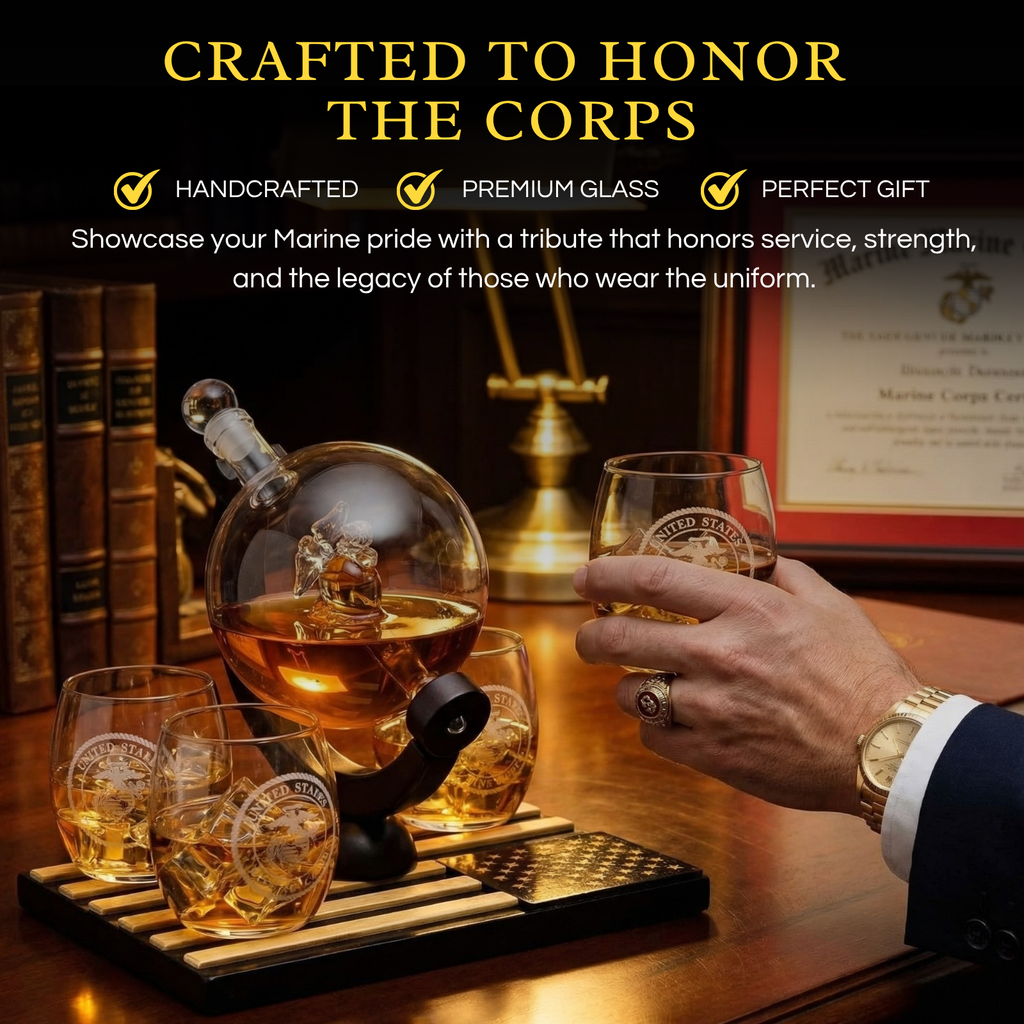 Marine Decanter Set With 4 Whiskey Glasses 1000ml-2