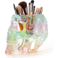 Skull Makeup Brush Holder Pen Holder Vanity Desk Office Organizer Stationary Decor Planter Candy Bow