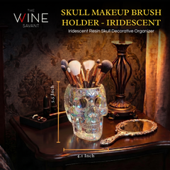 Skull Makeup Brush Holder Pen Holder Vanity Desk Office Organizer Stationary Decor Planter Candy Bow