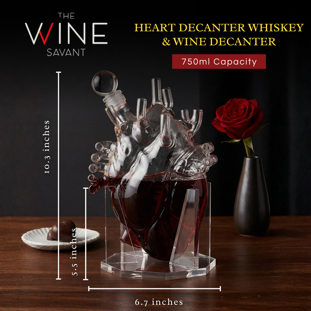 Heart Decanter Whiskey & Wine Decanter Set (750 ML)-3