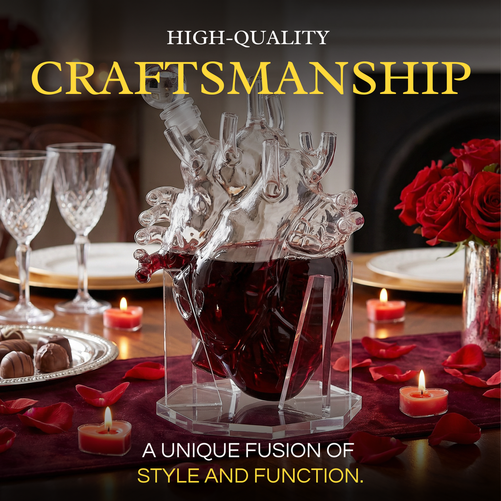 Heart Decanter Whiskey & Wine Decanter Set (750 ML)-1
