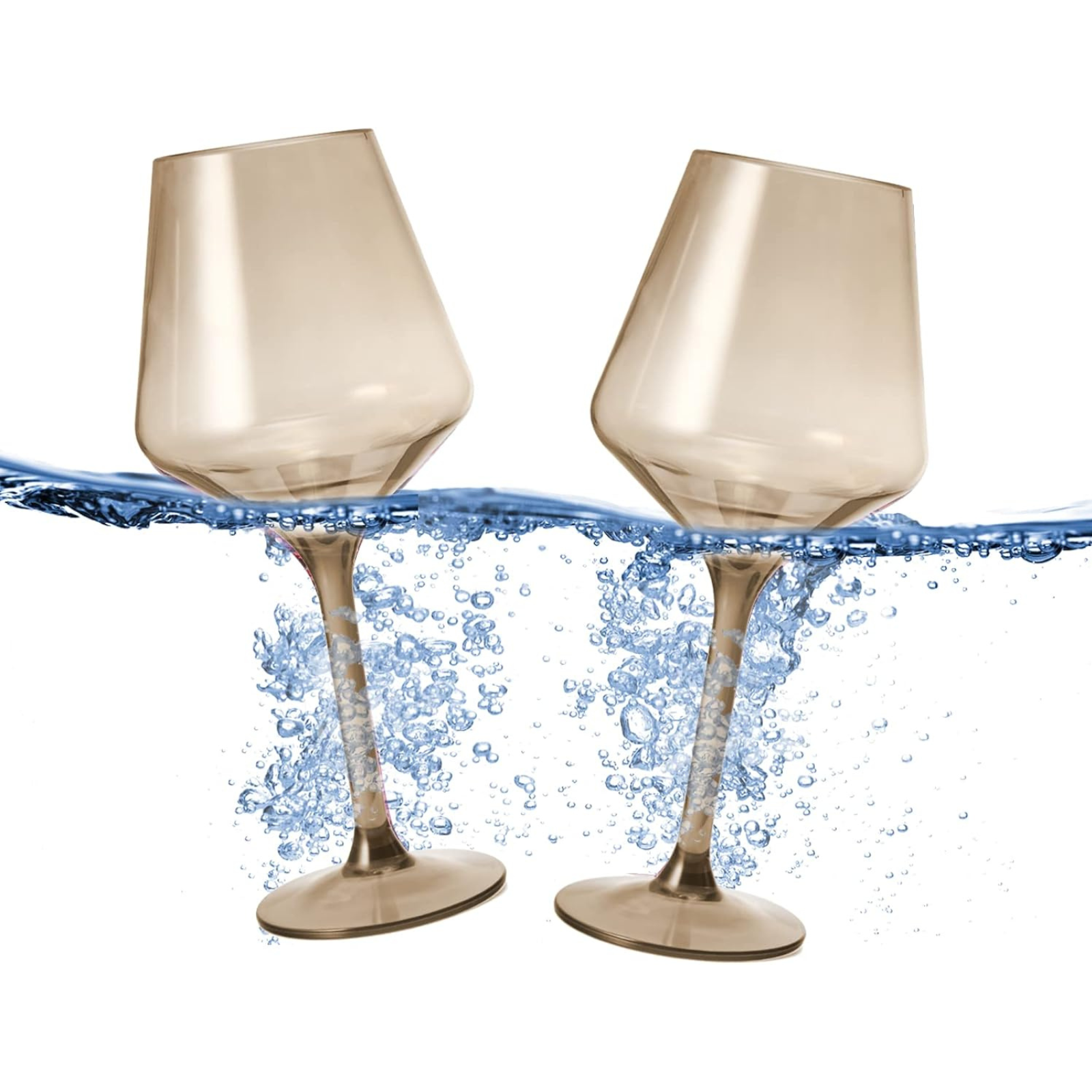 Floating Wine Glasses for Pool - Set of 2-18 OZ (Smoke)-0