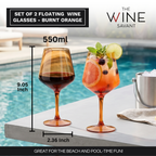 Floating Wine Glasses for Pool - Set of 2-18 OZ (Burnt Orange)-1