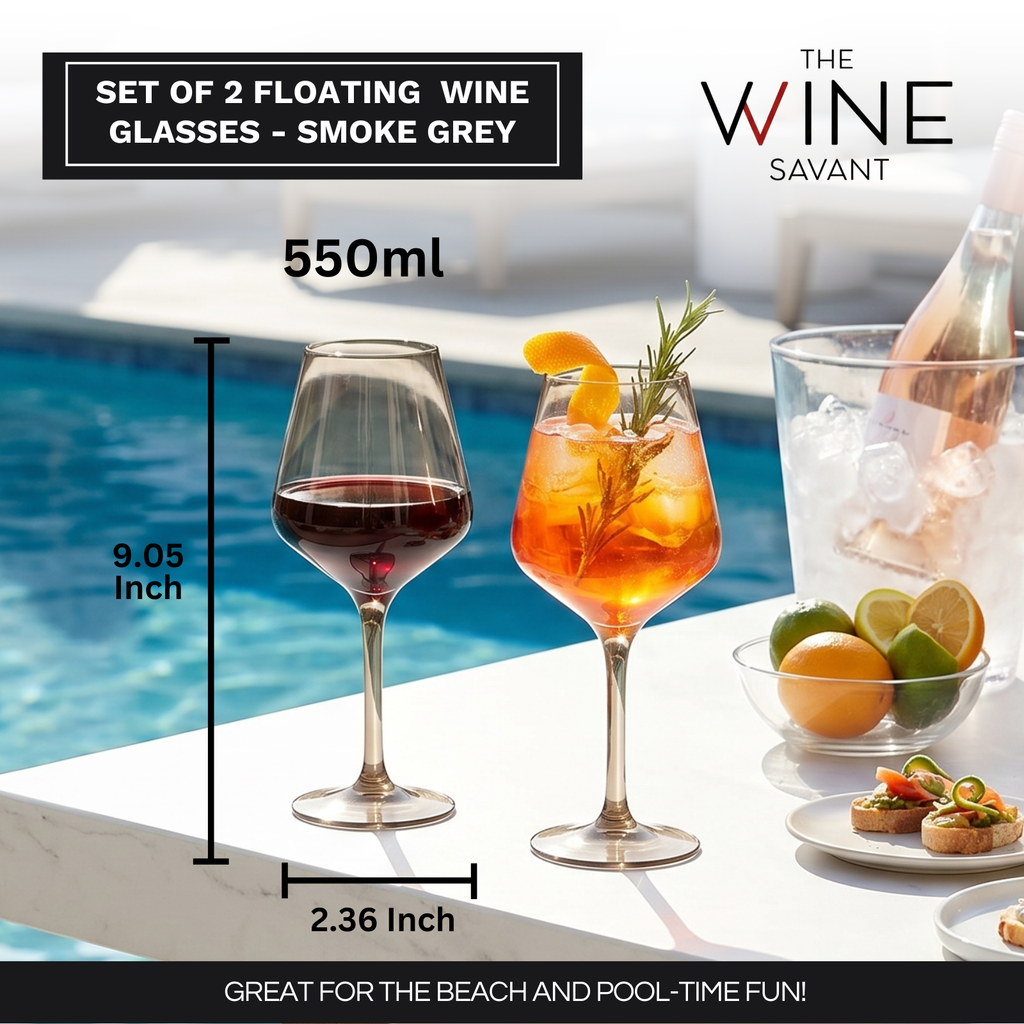 Floating Wine Glasses for Pool - Set of 2-18 OZ (Smoke)-1