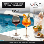 Floating Wine Glasses for Pool - Set of 2-18 OZ (Smoke)-1