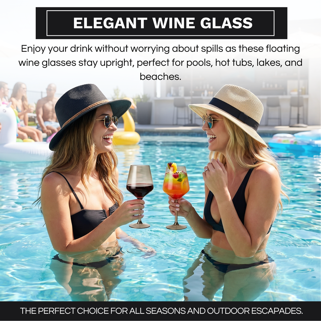 Floating Wine Glasses for Pool - Set of 2-18 OZ (Smoke)-2