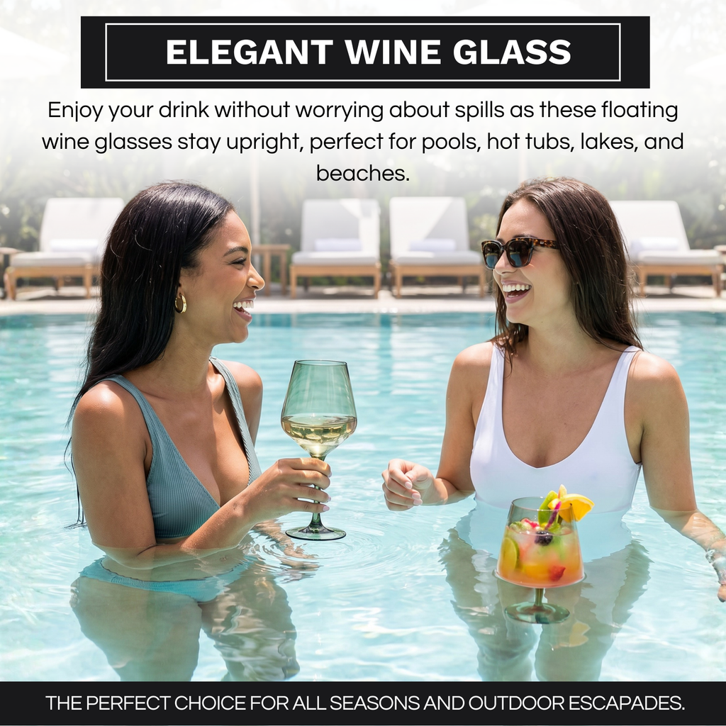 Floating Wine Glasses for Pool - Set of 2-15 OZ (Muted Green)-2