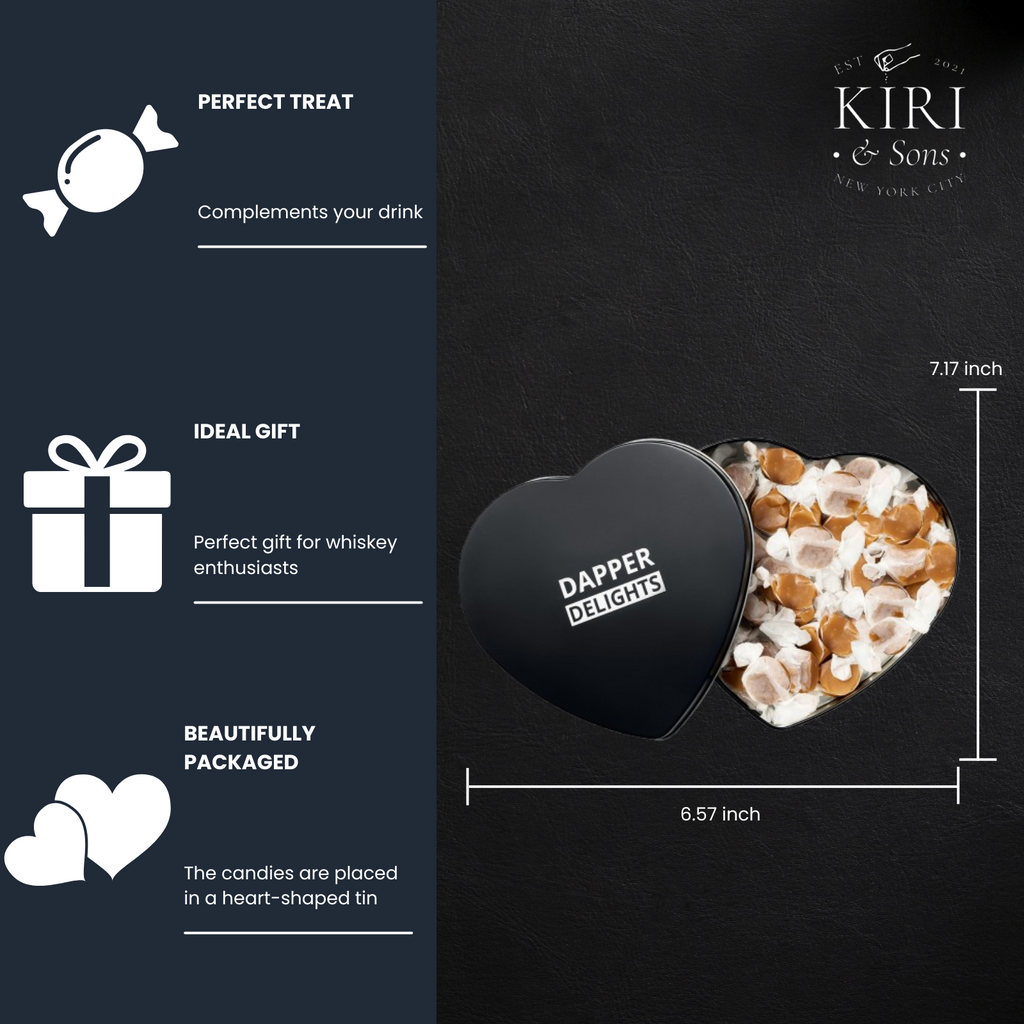 Valentines Day Gift Scotch Whiskey Caramels - Heart Tin-2