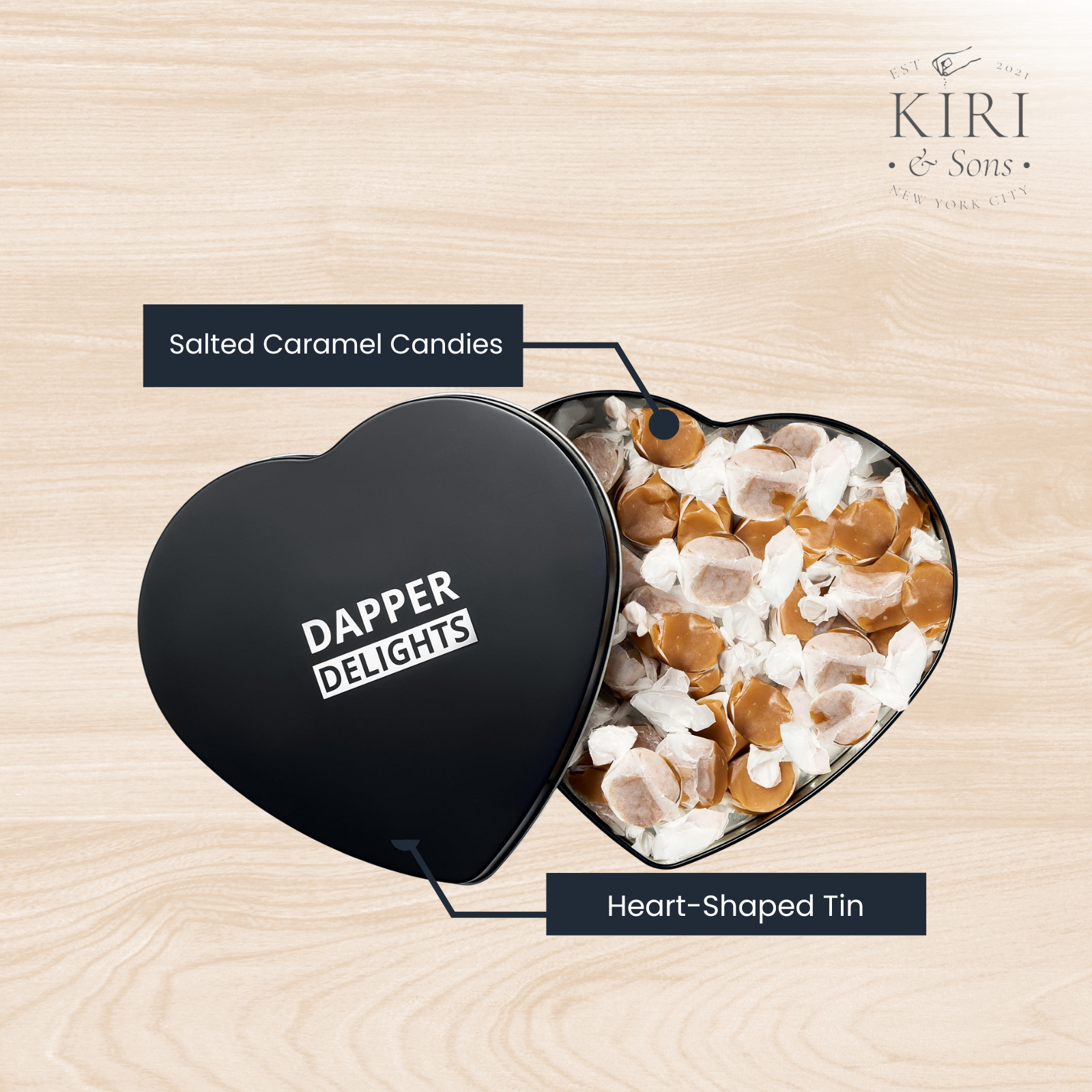 Valentines Day Gift Scotch Whiskey Caramels - Heart Tin-3