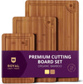 Cutting Board Set of 3, Bamboo, Brown-0
