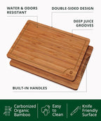 Cutting Board Set of 3, Bamboo, Brown-1