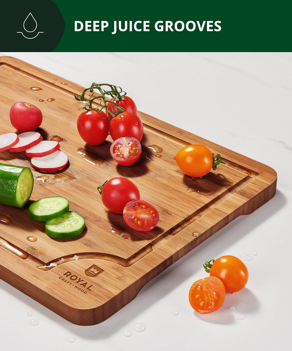 Cutting Board Set of 3, Bamboo, Brown-4