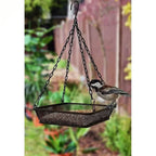 Heavy Duty Black Iron Mesh Bird Feeder Seed Tray with Easy to Hang Chain-0
