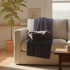 (2 Pack) Grid Pattern Fleece Blankets