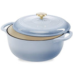 6 Quart Large Baby Blue Enamel Cast-Iron Dutch Oven Kitchen Cookware-2