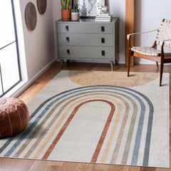 Low-Pile Giza Washable Rainbow Area Rug