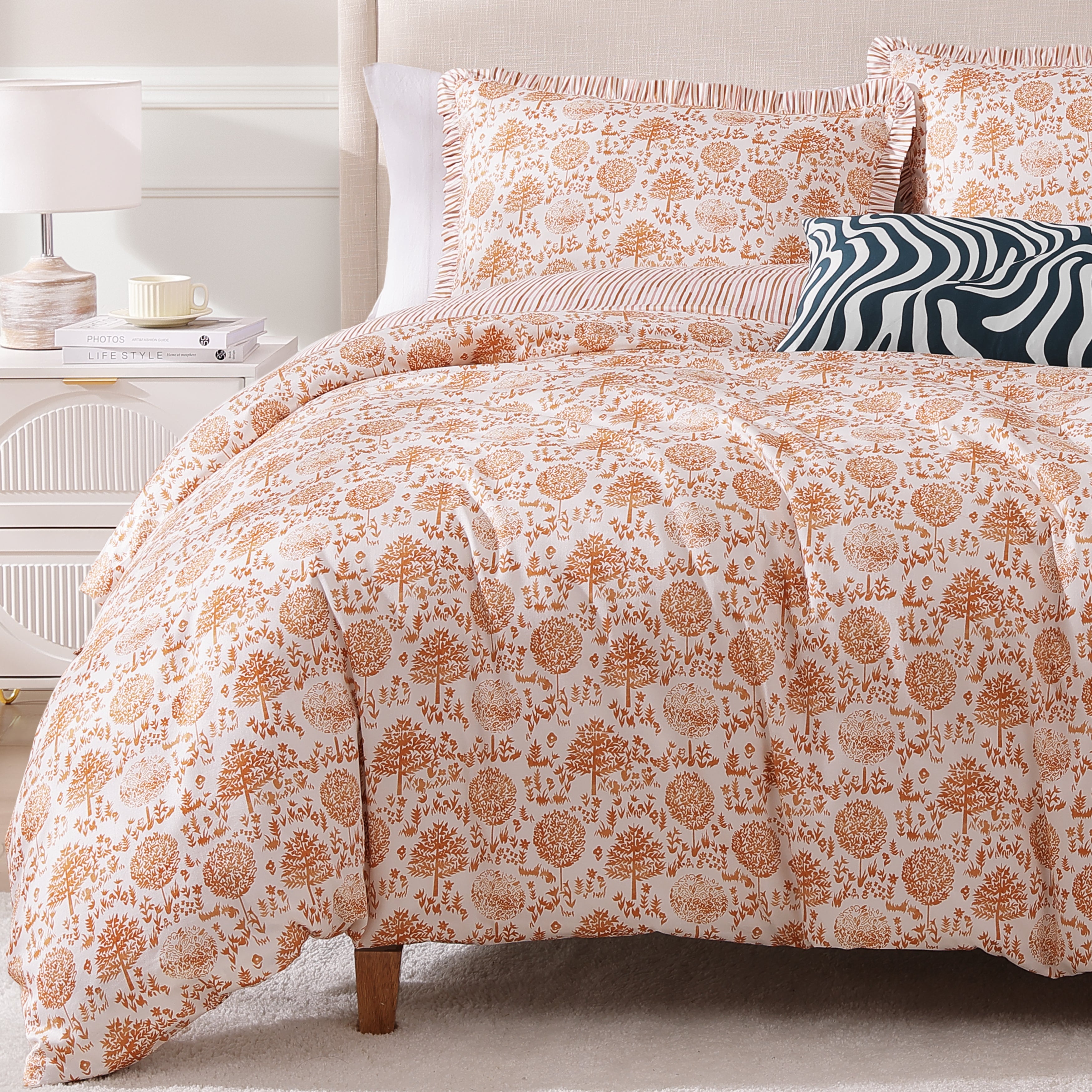 BebeTeen Clay Trees Reversible Comforter Set