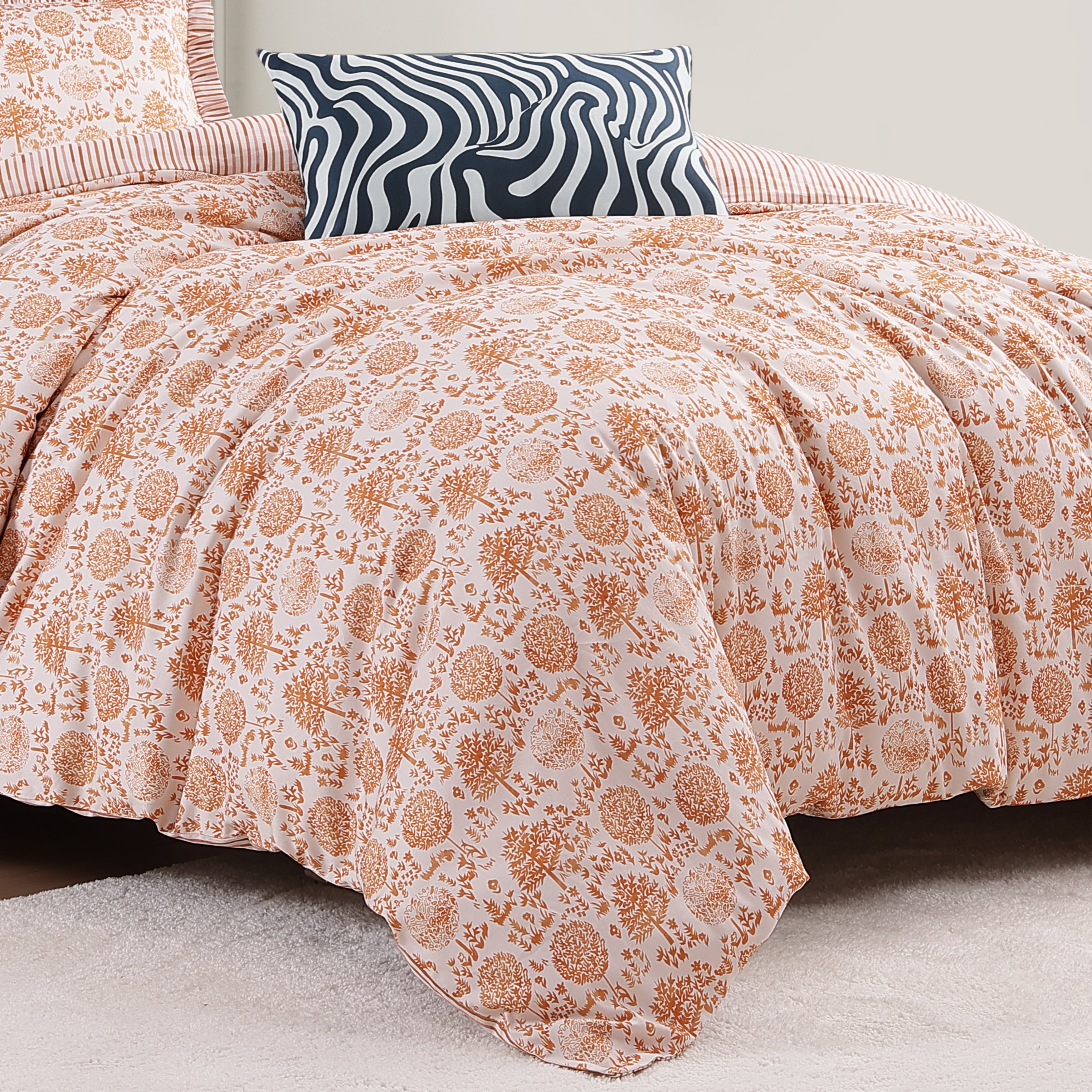 BebeTeen Clay Trees Reversible Comforter Set
