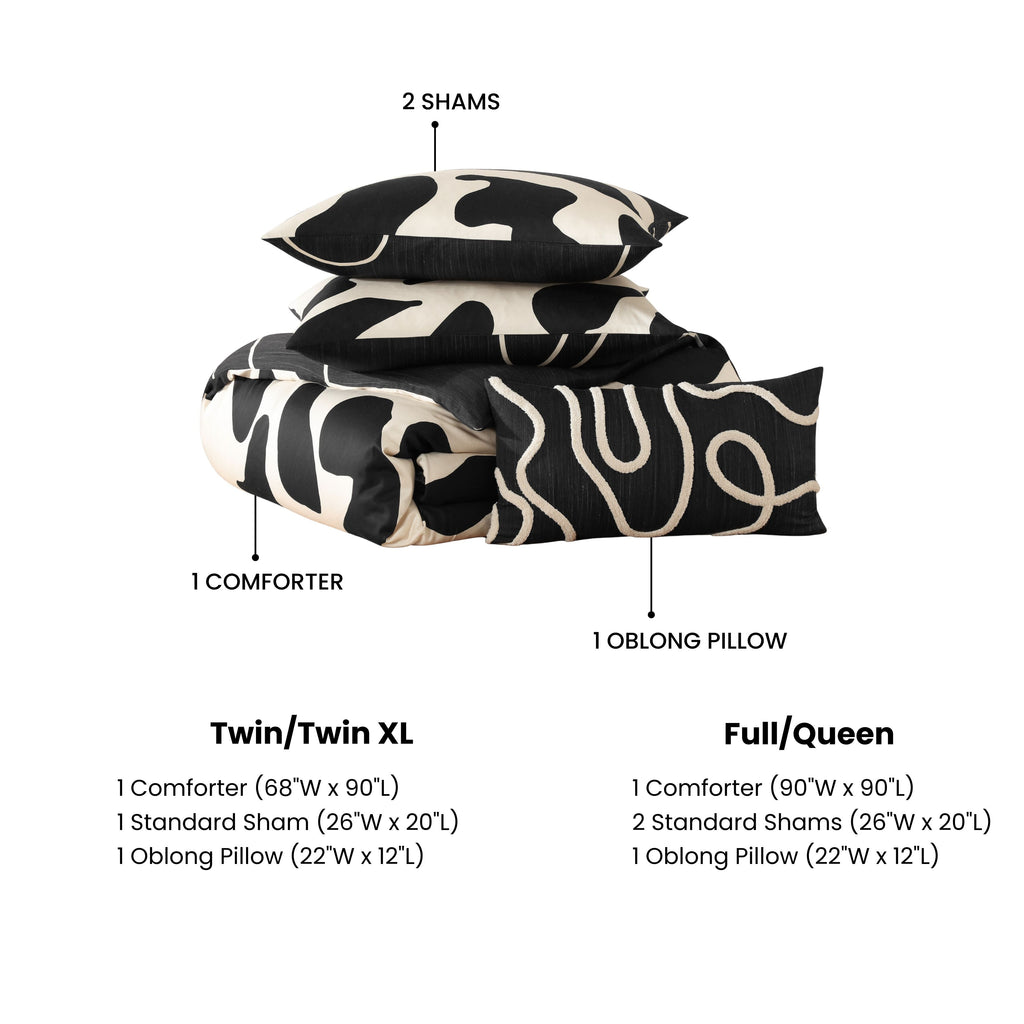 BebeTeen Ebony and Ivory Reversible Comforter Set