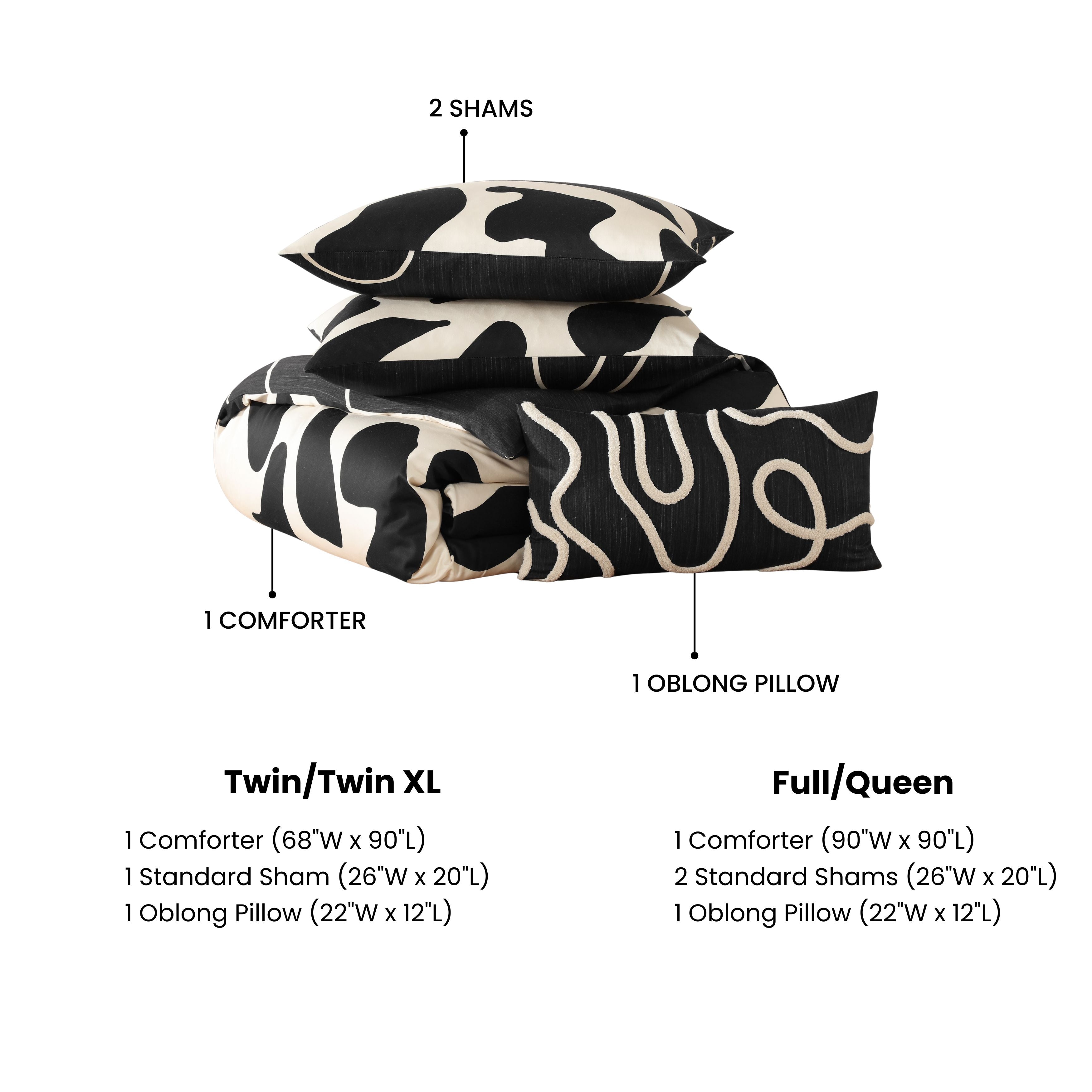 BebeTeen Ebony and Ivory Reversible Comforter Set