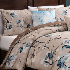 Bebejan Blue Blossom 5 Piece Reversible Comforter Set