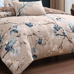 Bebejan Blue Blossom 5 Piece Reversible Comforter Set