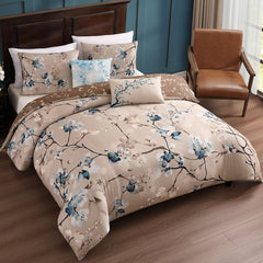 Bebejan Blue Blossom 5 Piece Reversible Comforter Set