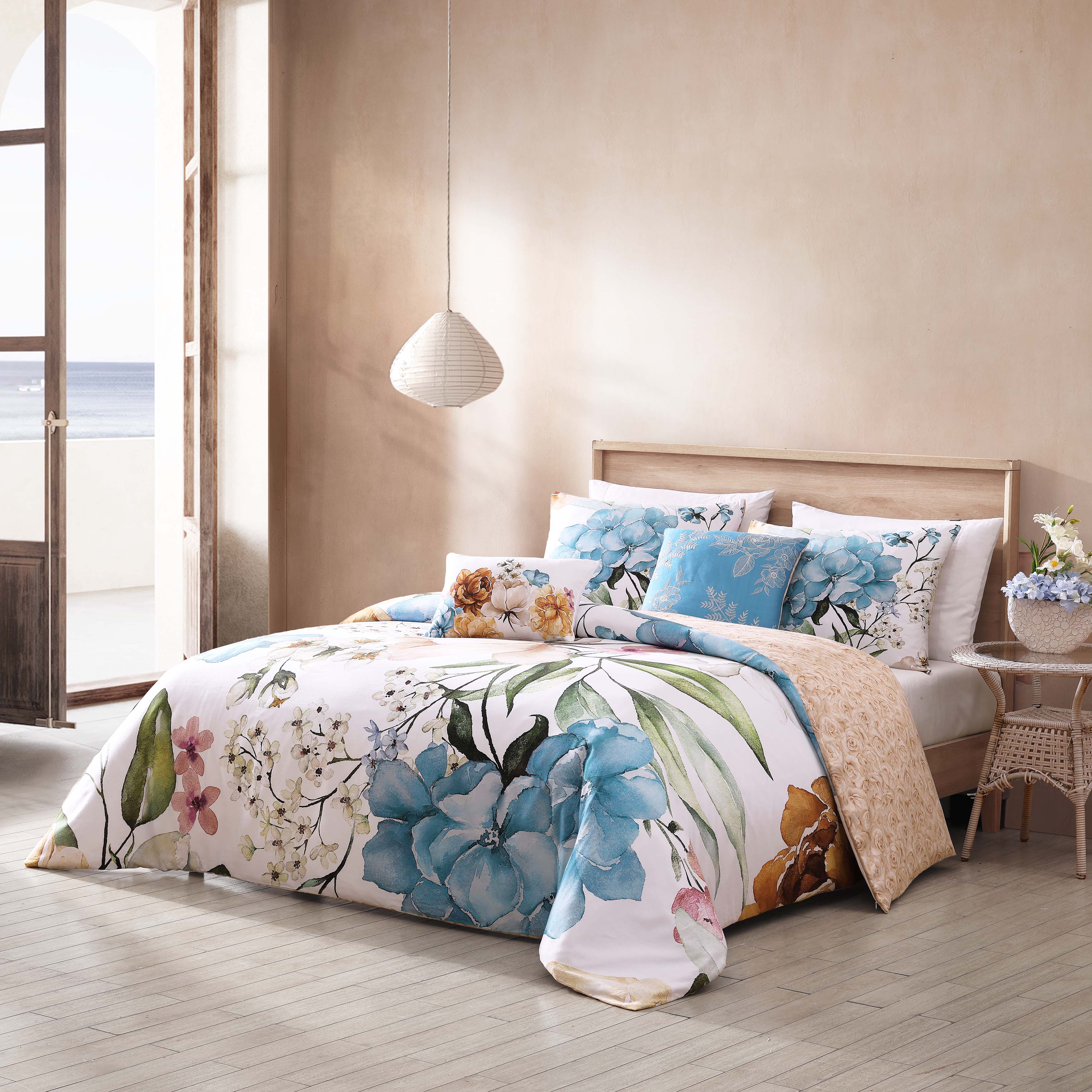 Bebejan Maia Blue 5 Piece Reversible Comforter Set
