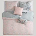 Bebejan Peach Leaves on Sage 5 Piece Reversible Comforter Set
